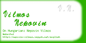 vilmos nepovin business card